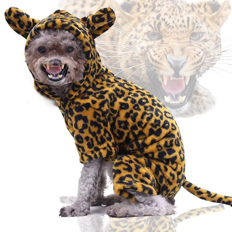 Pyjama À Capuche En Polaire Pour Chien,Vêtement D'hiver Chaud Pour Chiot - Type 52cheetah-Xl