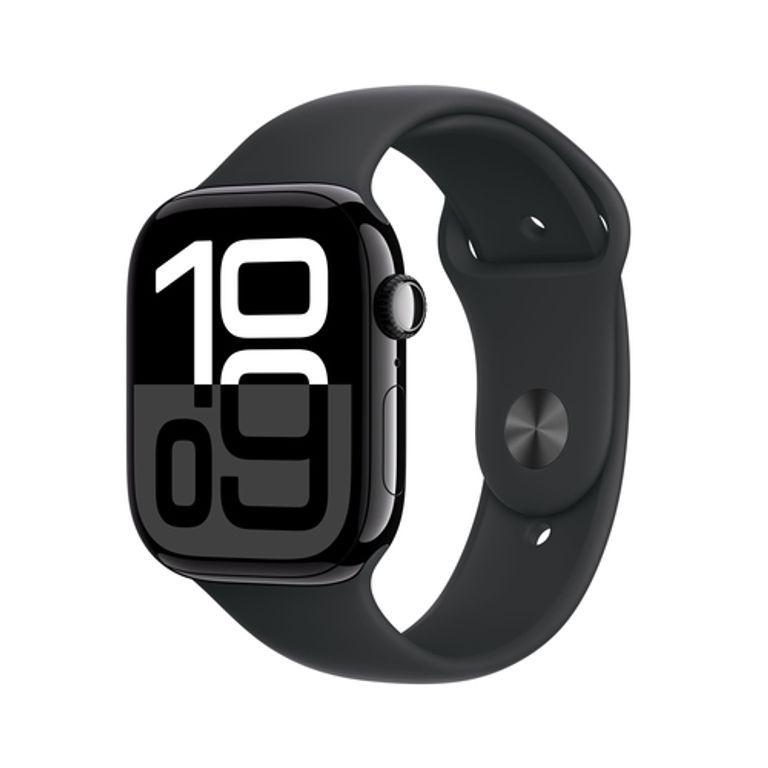 APPLE WATCH SERIES 10 GPS 46MM BLACK Jet Black Aluminium Case with Black Sport Band - M/L