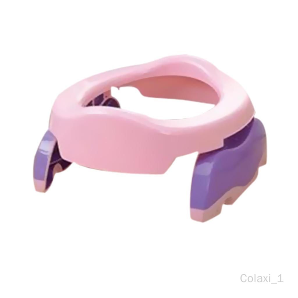  - Colaxi Siège De Toilettes Pliable Bébé Enfants Pot Portable Avec 10 Sacs Plastique Pr Voyage Randonnée Voiture Rose Et 10 Sacs En Pp