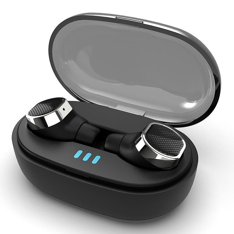 [Bluetooth 5.0] TWS True Wireless Earbuds 6D Stéréo IPX5 étanche Antibruit Binaural Appel écouteur, Noir