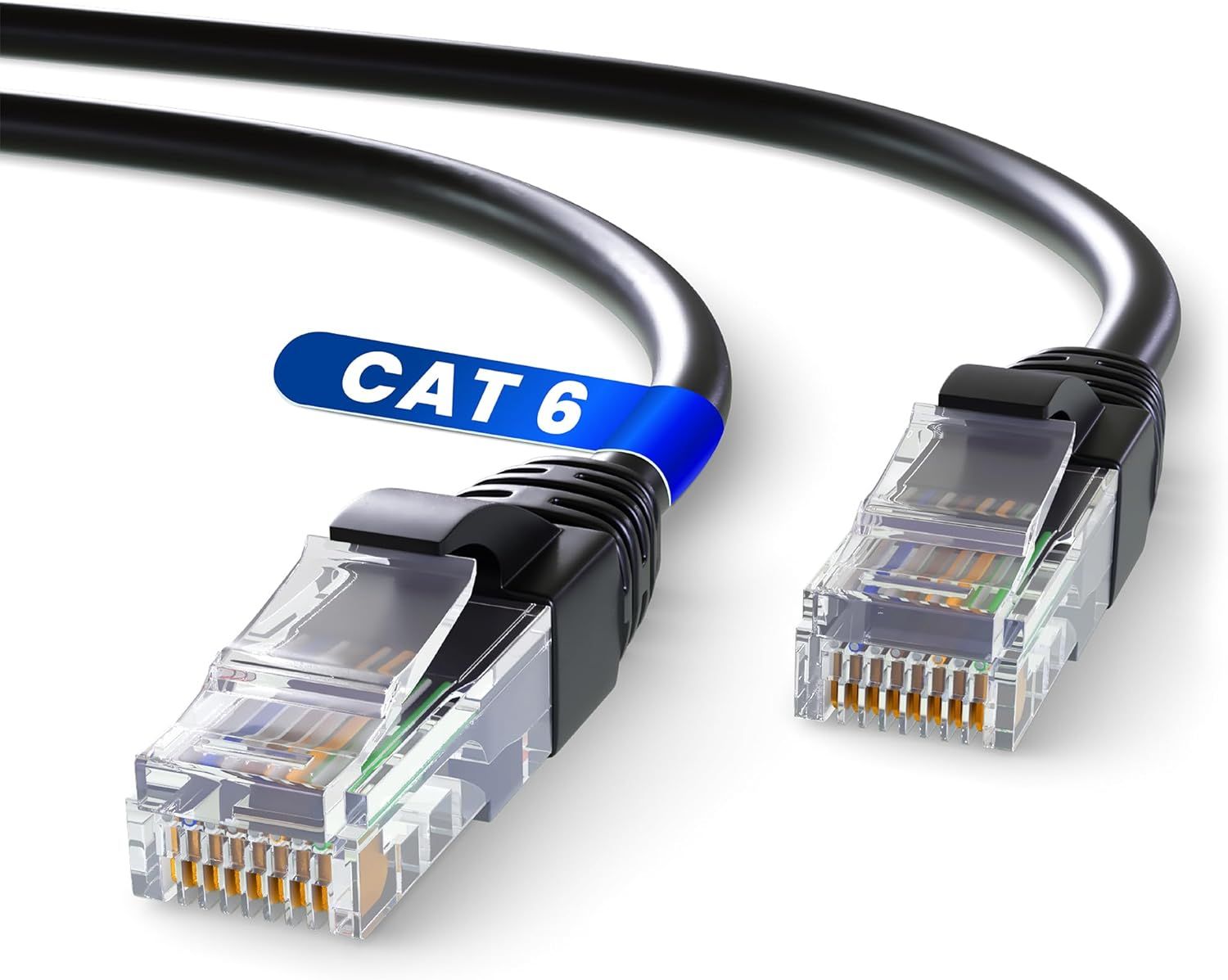 Câble Ethernet 10m, reseau LAN cable ethernet Cat 6 haut debit pour une connexion Internet rapide et fiable - cable ethernet connecteur AWG24, Câble RJ45 UTP CCA (10 mètres, Noir)