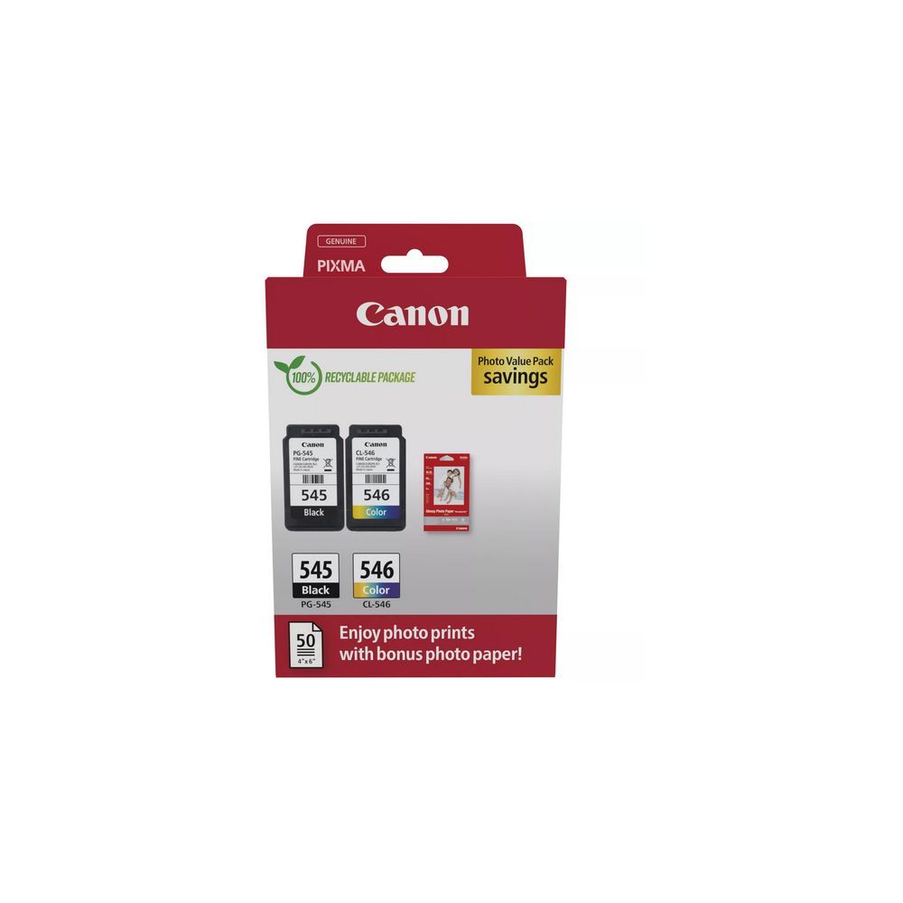 Pack De 2 Cartouches + Couleur + Papier Photo Canon Pg 545 / Cl 546 Canon - vue 4