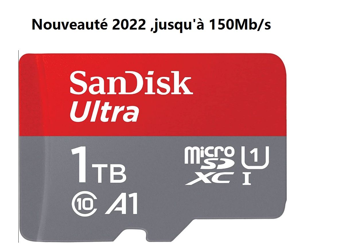 Carte MicroSD SDXC SANDISK ULTRA carte mémoire micro SDXC 150MB/ Classe 10 U1 A1 Adaptateur SD inclus version 2022