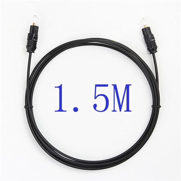 Cordon de cable à fibre optique audio numérique Toslink SPDIF plaqué or, 1,5 m