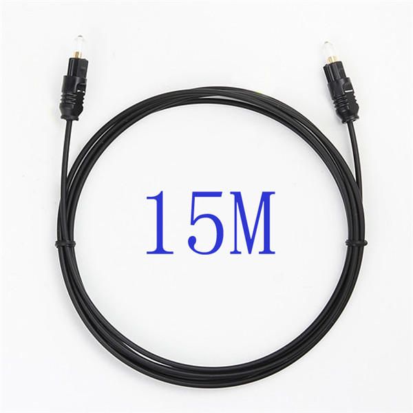 Cordon de cable à fibre optique audio Toslink SPDIF numérique plaqué or, 15 m