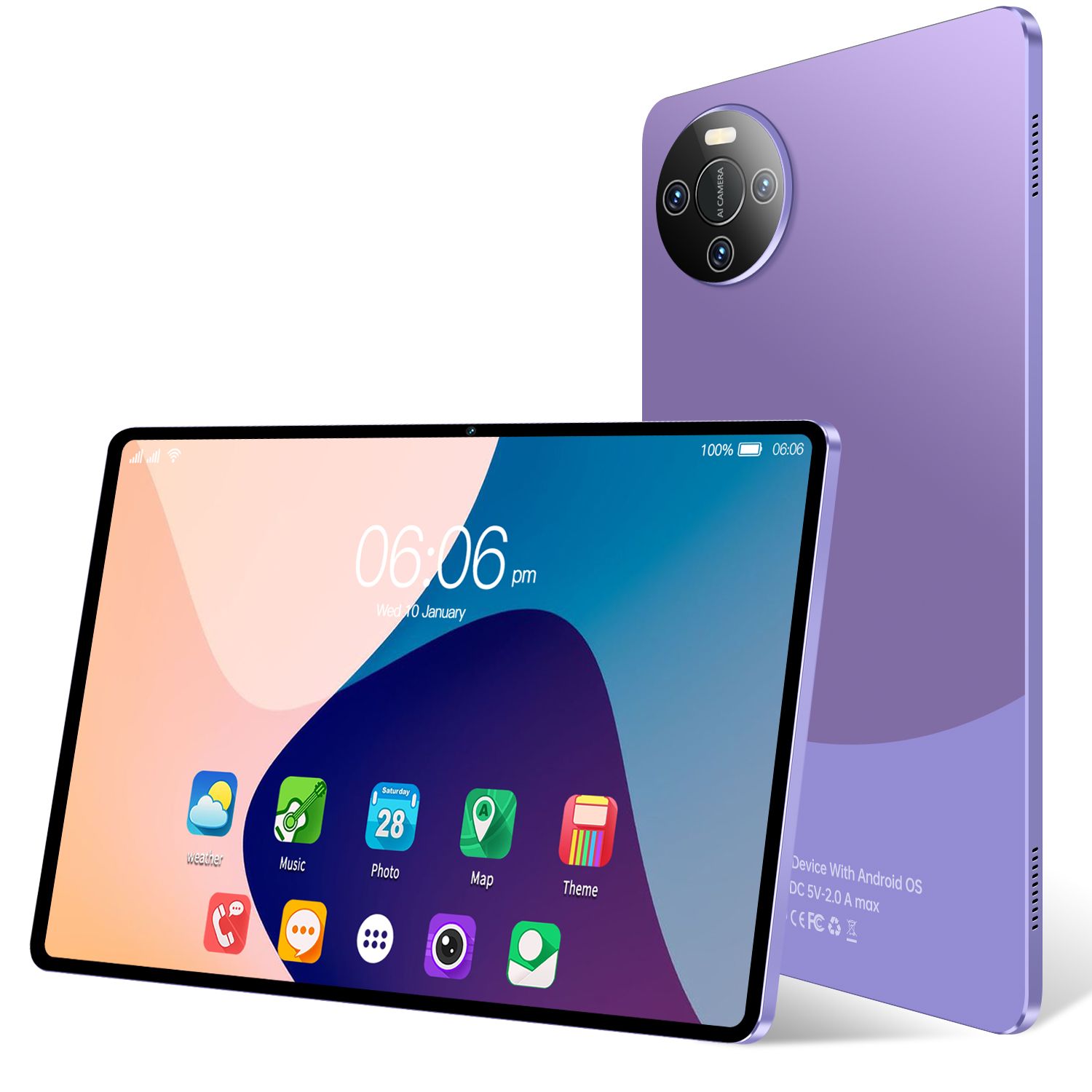 Tablette LOIDIS E60 (2024) 32 Go 10.1 pouces Wi-Fi + carte SIM Violet