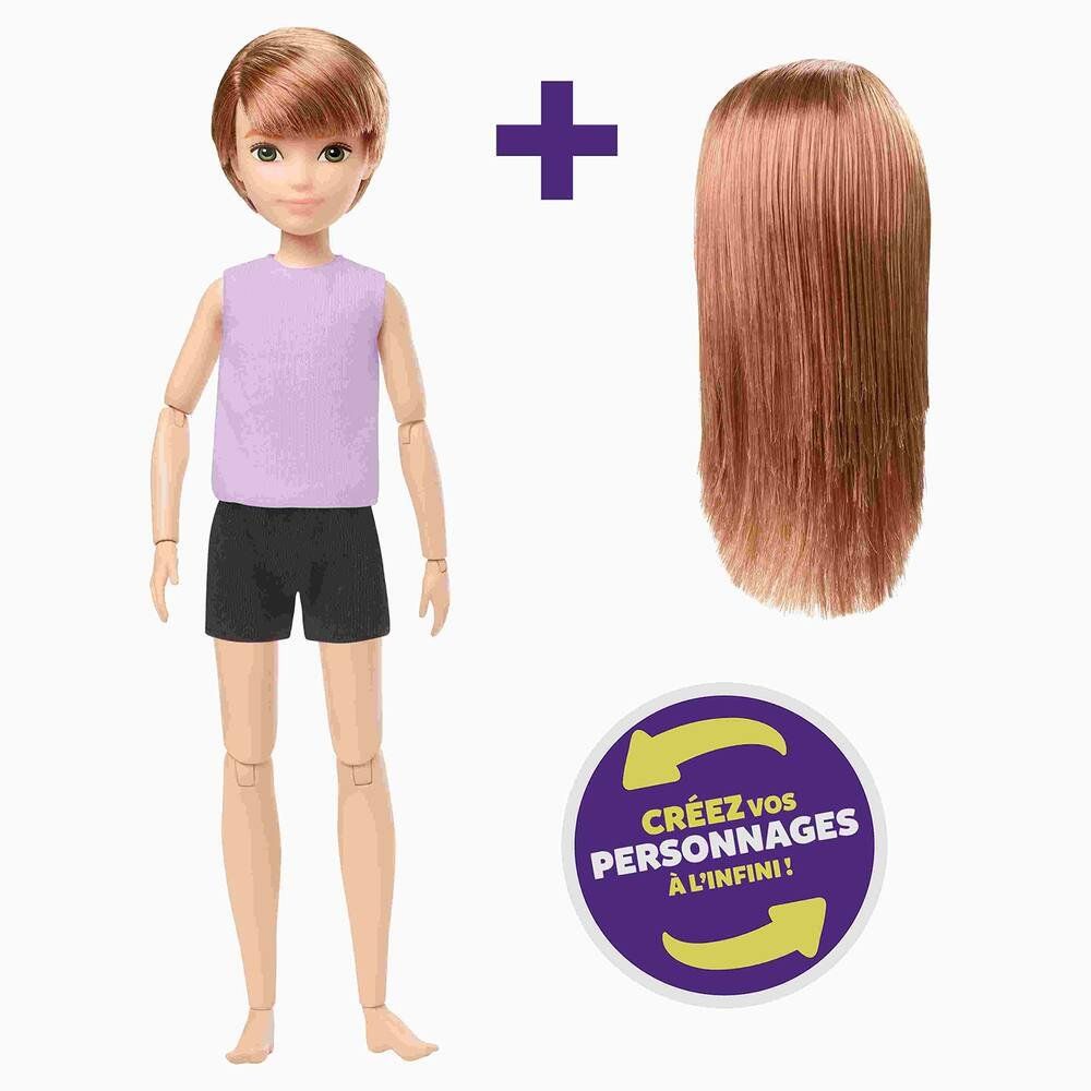 Kit Personnage Poupée Cheveux Roux Lisses 26 Cm Creatable