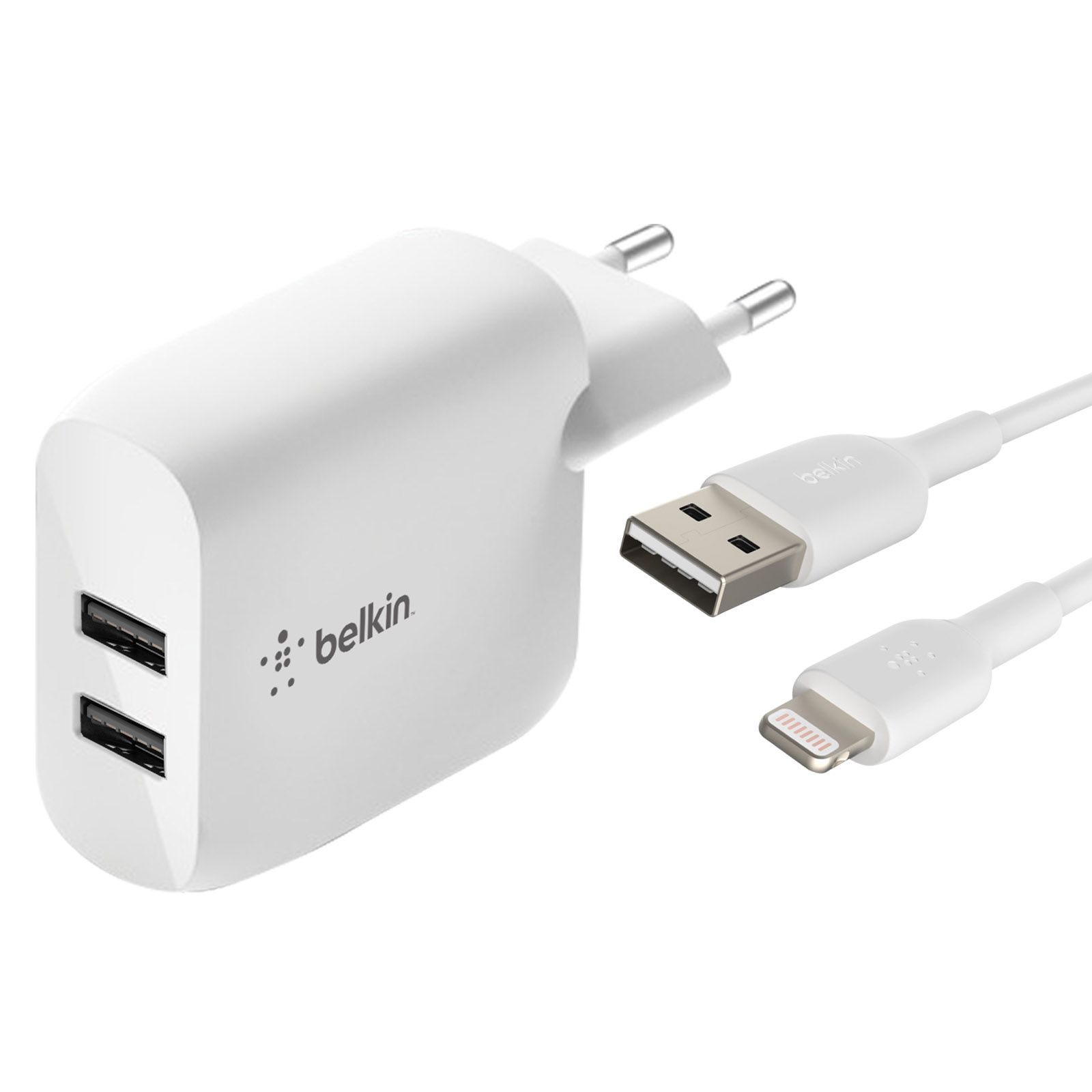 Chargeur double USB Belkin avec câble Lightning - vue 2