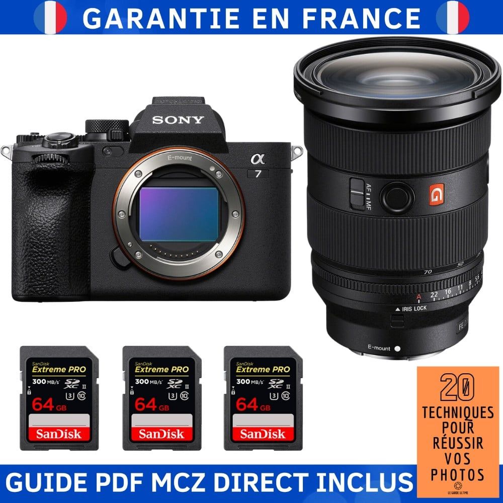 Sony Alpha 7 IV + FE 24 70mm f2.8 GM II + 3 SanDisk Extreme PRO UHS II SDXC 300 MB/ + Guide PDF MCZ DIRECT '20 TECHNIQUES POUR RÉUSSIR VOS PHOTOS