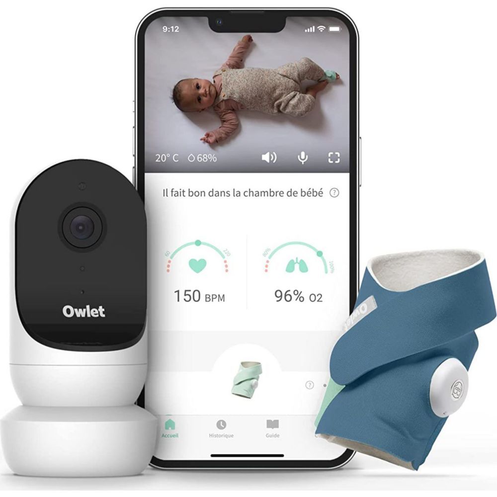 Babyphone Owlet Owlet Duo Smart Sock 3 + Cam 2 - Bleu