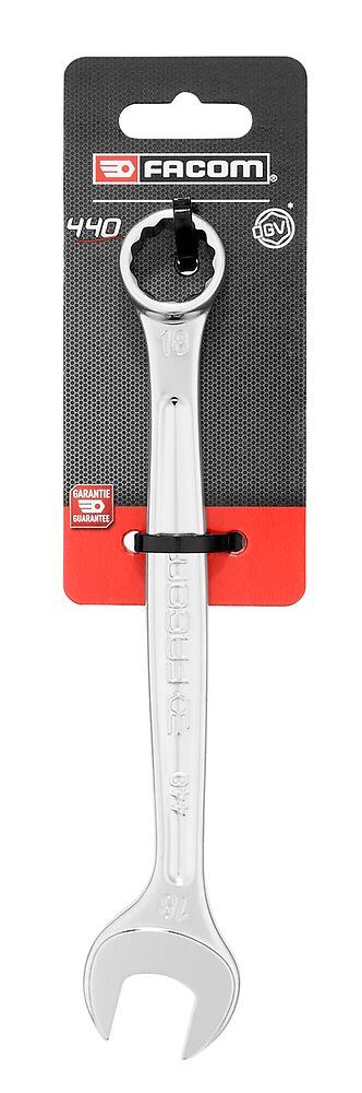 Clé mixte métrique 18 mm Facom 440.18PB en acier double extrémité œillet 12 pans .208 mm - vue 2
