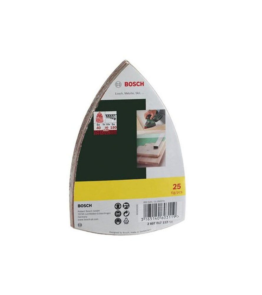 Assortiment de 25 disques abrasifs Bosch Pour Ponceuses Grain 4080120180 - vue 2