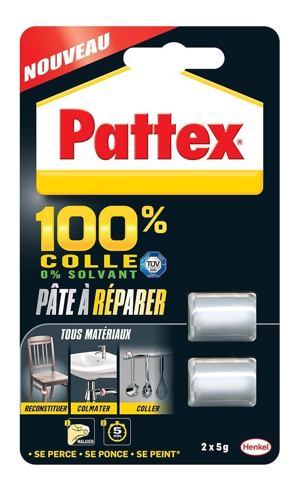 Pattex colle 100% pâte à réparer 2x5g - vue 2