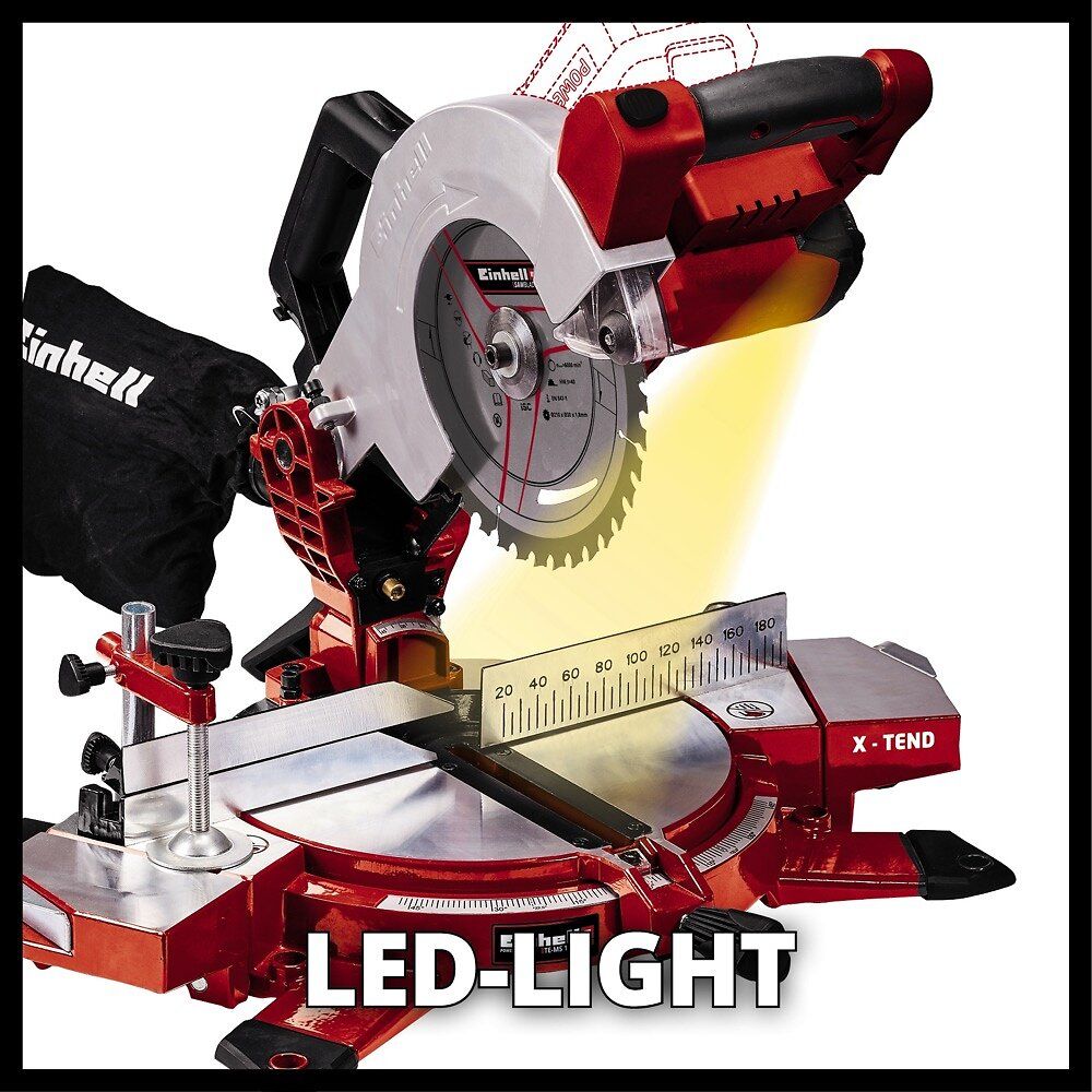 Einhell Scie à onglet sans fil TE MS 18210 Li Solo Power X Change 18V Lame 210 x 30 mm Livré sans Batterie ni Chargeur