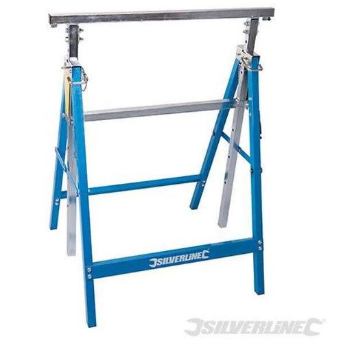 Tréteau Et Piétement Silverline Silverline - Tréteau Robuste En Acier Et Hauteur Réglable Charge 150 Kg - 226168