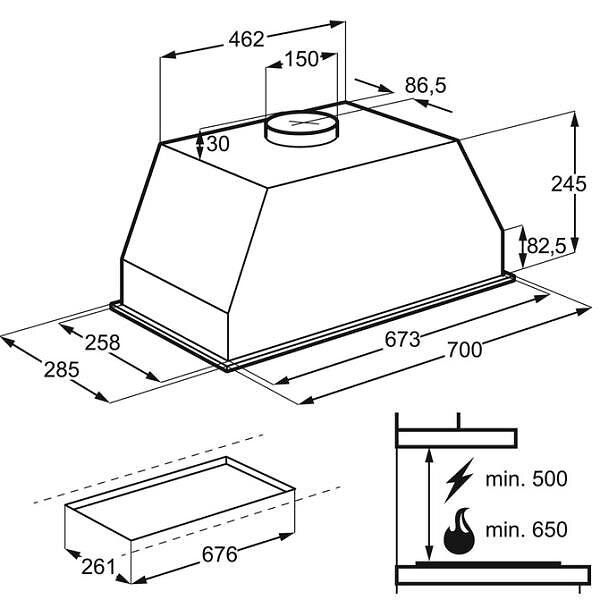 Hotte Groupe filtrant Electrolux LFG517X Acier inoxydable