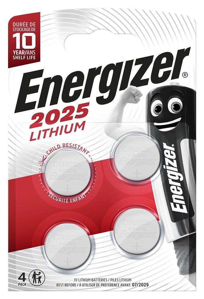 Piles Bouton Lithium Cr2025 3v Energizer Le Lot De 4 Piles - vue 8