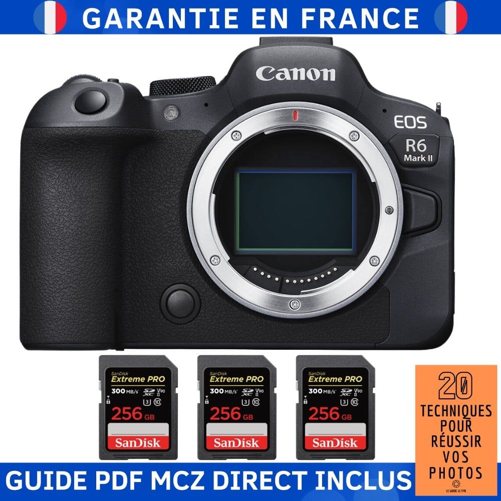 Canon EOS R6 Mark II + 3 SanDisk Extreme PRO UHS II SDXC 300 MB/ + Guide PDF MCZ DIRECT '20 TECHNIQUES POUR RÉUSSIR VOS PHOTOS - vue 2
