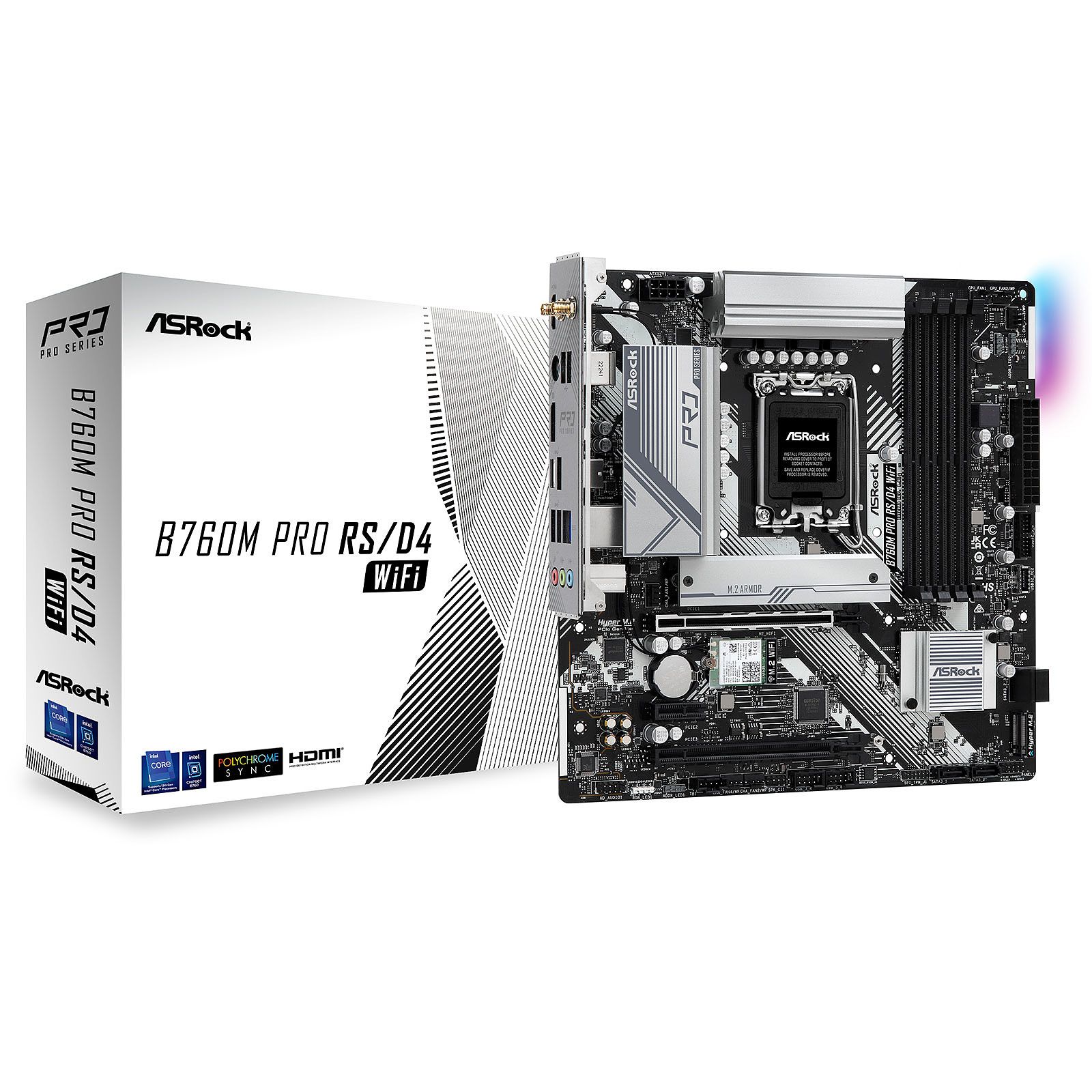 Asrock B760M PRO RSD4 Intel B760 LGA 1700 micro ATX Neuf - vue 4
