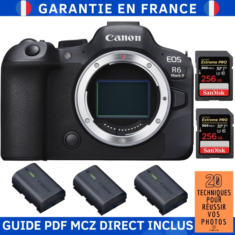 Canon EOS R6 Mark II + 2 SanDisk Extreme PRO UHS II 300 MB/ + 3 Canon LP E6NH + Guide PDF MCZ DIRECT '20 TECHNIQUES POUR RÉUSSIR VOS PHOTOS - vue 4