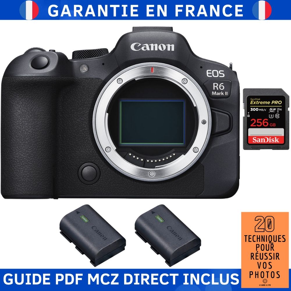 Canon EOS R6 Mark II + 1 SanDisk Extreme PRO UHS II 300 MB/ + 2 Canon LP E6NH + Guide PDF MCZ DIRECT '20 TECHNIQUES POUR RÉUSSIR VOS PHOTOS - vue 2