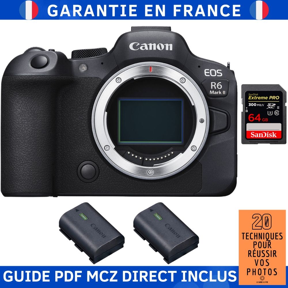 Canon EOS R6 Mark II + 1 SanDisk Extreme PRO UHS II 300 MB/ + 2 Canon LP E6NH + Guide PDF MCZ DIRECT '20 TECHNIQUES POUR RÉUSSIR VOS PHOTOS - vue 4