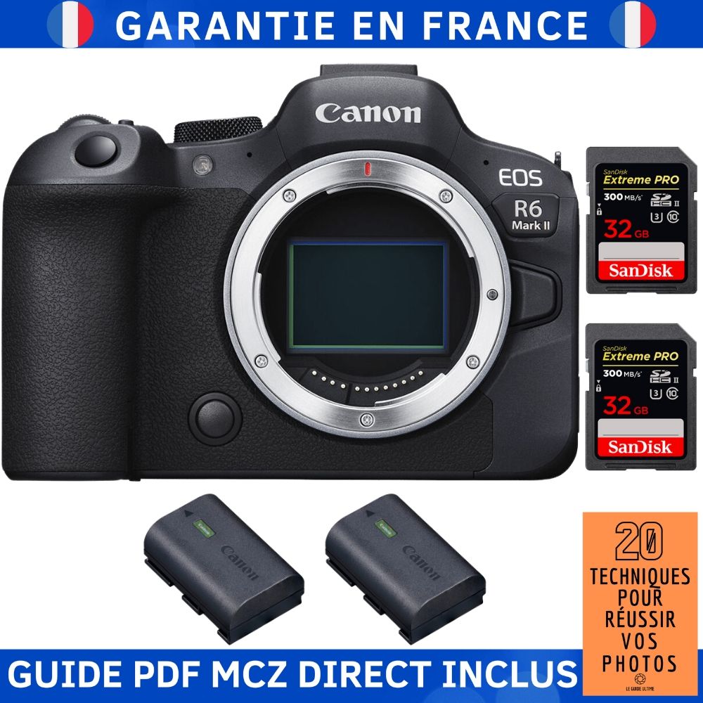 Canon EOS R6 Mark II + 2 SanDisk Extreme PRO UHS II 300 MB/ + 2 Canon LP E6NH + Guide PDF MCZ DIRECT '20 TECHNIQUES POUR RÉUSSIR VOS PHOTOS - vue 4