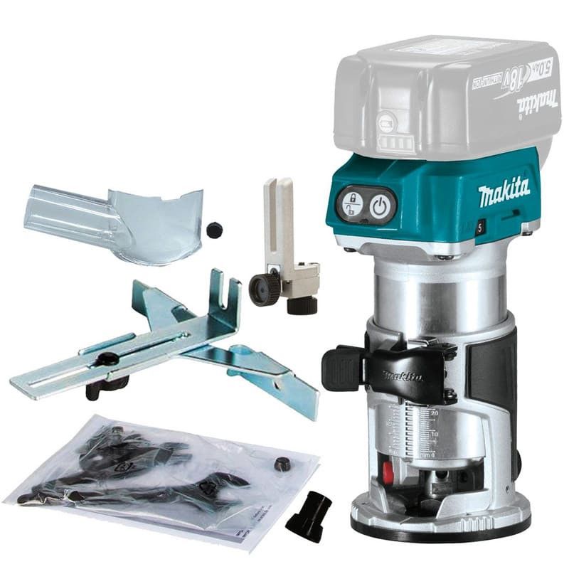 Affleureuse sans fil 18V Li Ion BL Machine seule avec accessoires MAKITA DRT50ZX4