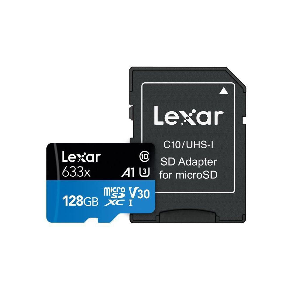 Carte mémoire SD 128 Go Lexar 633x High Performance A1 Video Class V30 UHS-I U3 Class10 SDXC UHS-I