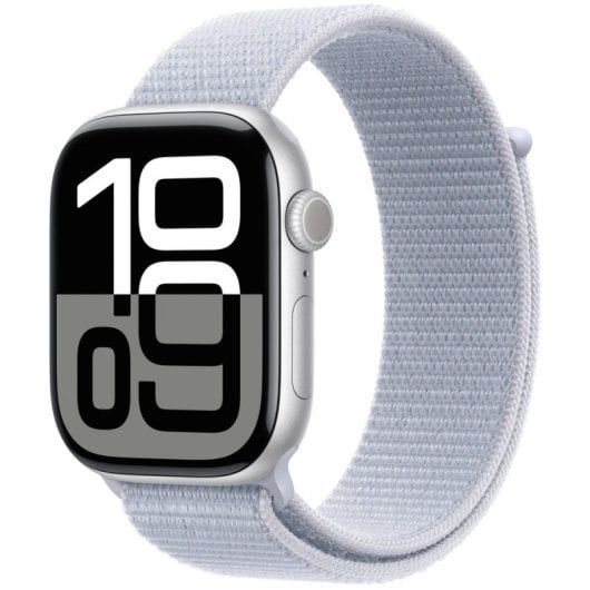 Apple Watch Series 10 Gps 42mm Caja Aluminio Plata Con Correa Deportiva Azul Denim S/M