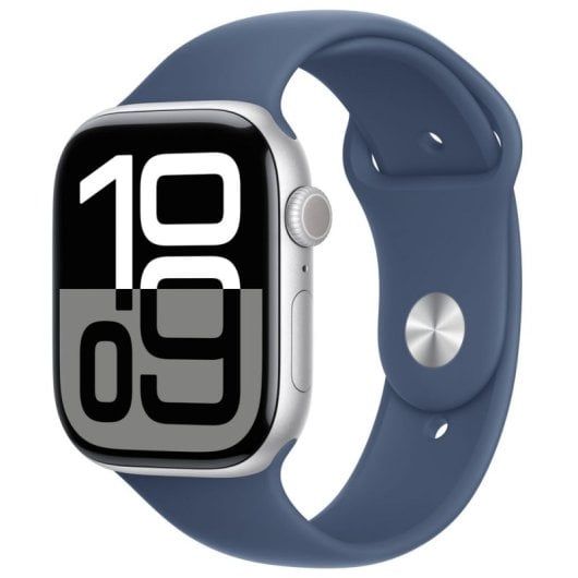 Apple Watch Series 10 Gps + Cellular 42mm Caja Aluminio Plata Con Correa Deportiva Azul Denim S/M