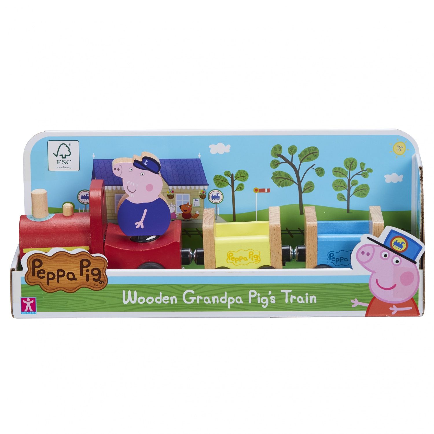 Classic Peppa Pig Train De Papy Pig En Bois Avec 1 Personnage