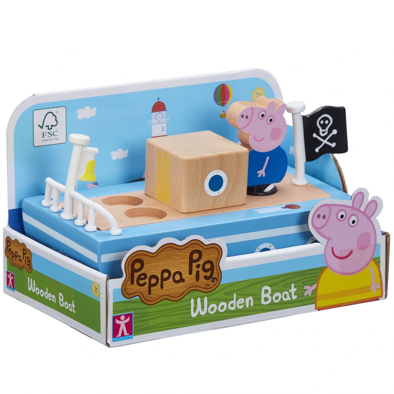 Classic Peppa Pig - Bateau En Bois Avec 1 Personnage