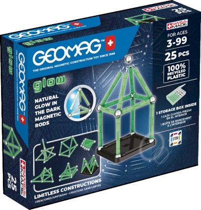 Geomag Glow 25 Pièces Jeu de Construction Magnétique Phosphorescent pour Enfants dès 100% Plastique Recyclé Brille dans Le Jeux Aimantés STEM Fabrication Suisse - vue 8