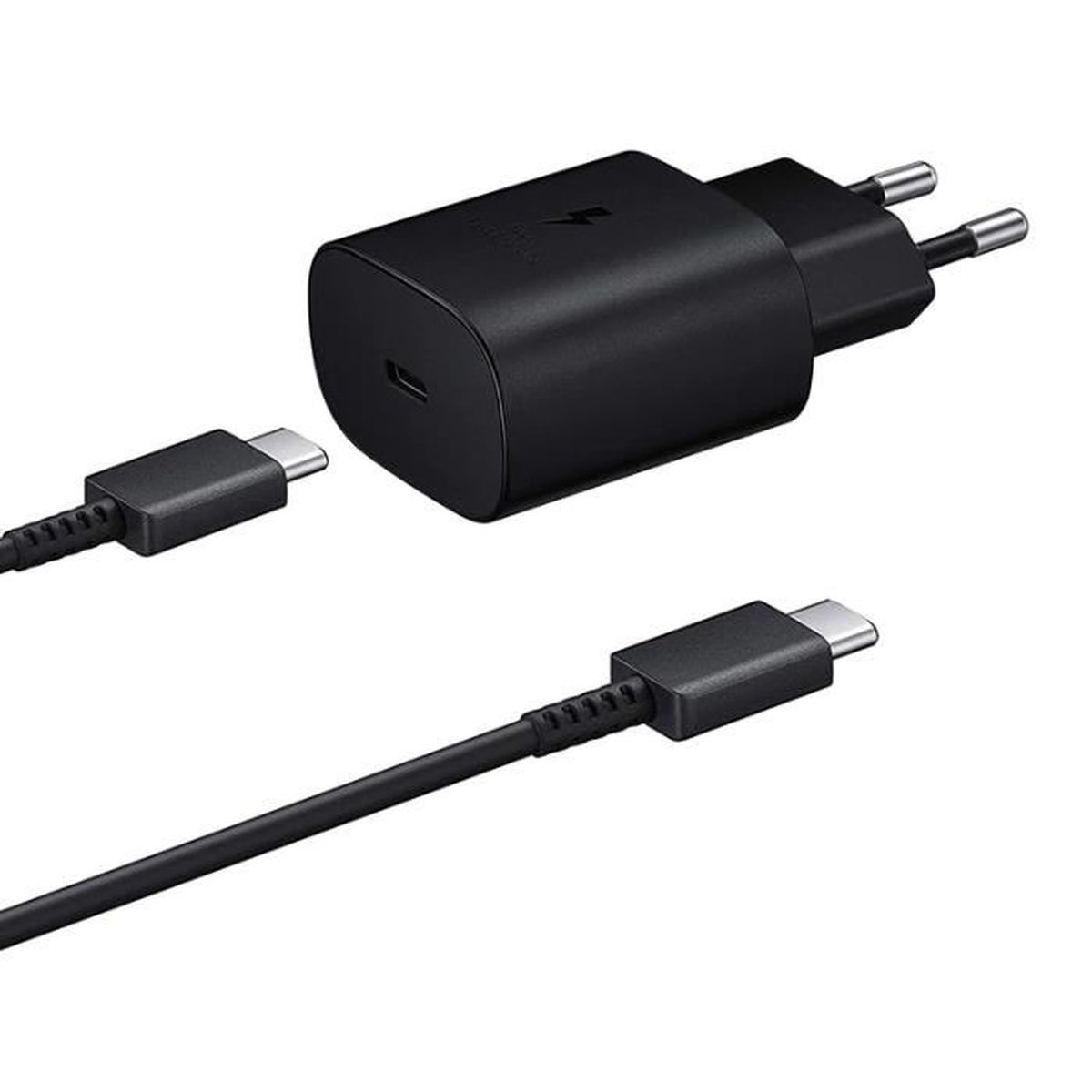 Chargeur Secteur Rapide 25W avec Cable de charge USB-C Type C pour Vivo X51 5G 6.56"/Vivo Y70 6.44"/Xiaomi MI 9 T- Noir-Visiodirect