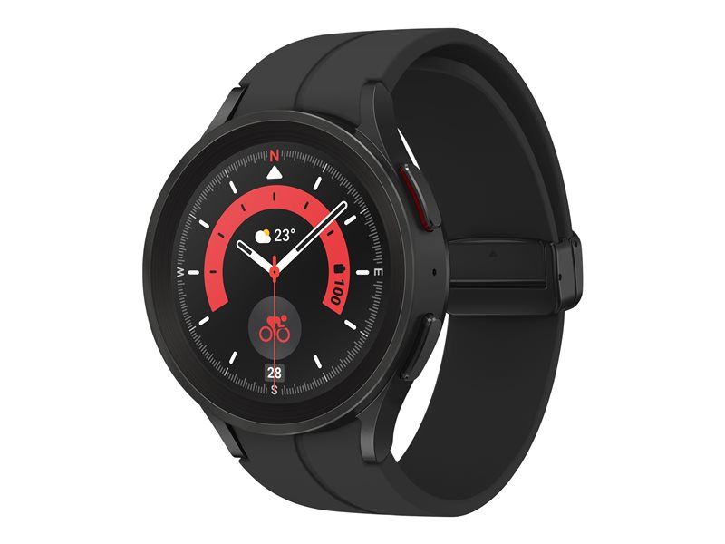 Samsung Galaxy Watch5 Pro - 45 Mm - Titane Noir - Montre Intelligente Avec Bracelet Sport - Affichage 1.4" - 16 Go - Nfc, Wi-Fi, Bluetooth - 46.5 G