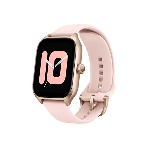 Amazfit Gts 4 - Alliage D'Aluminium - Montre Intelligente Avec Bracelet - Fluoroélastomère - Bouton De Rose - Taille Du Poignet : 140-200 Mm - Affichage 1.75" - Wi-Fi, Bluetooth - 27 G
