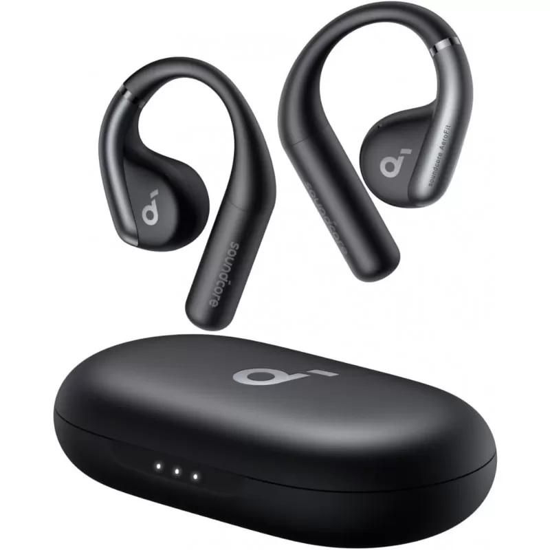 Écouteurs Bluetooth sans Fil Open-Ear, Soundcore by Anker AeroFit , Oreillette Confort, Ajustement, Contour Ergonomique, Son Équilibré, IPX7, Lecture 42H, Bluetooth 5.3, Contrôle par App, Appels Clairs