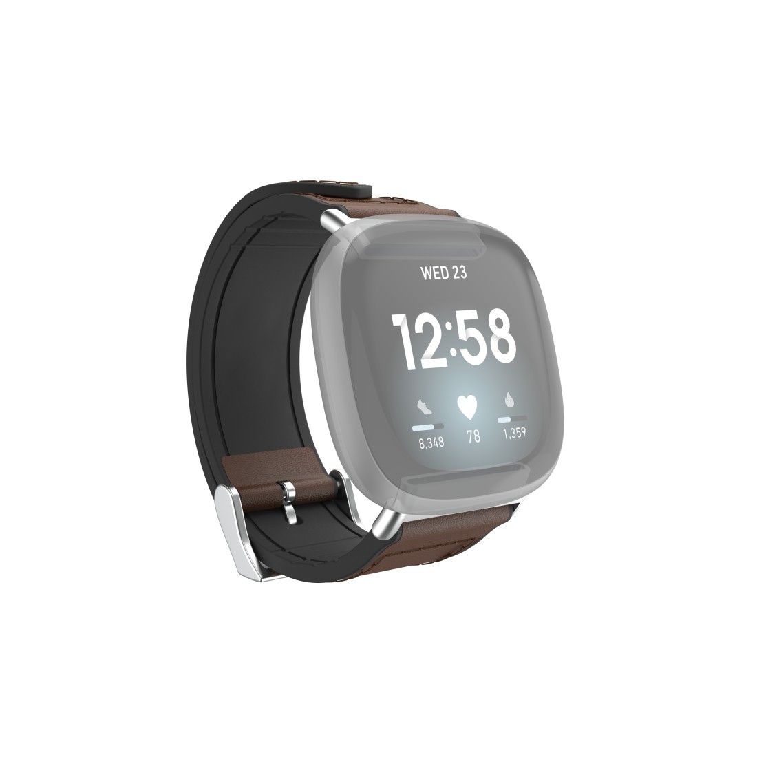 Braclet Fitbit Versa 3Sense bracel. de montre cuir et silic.