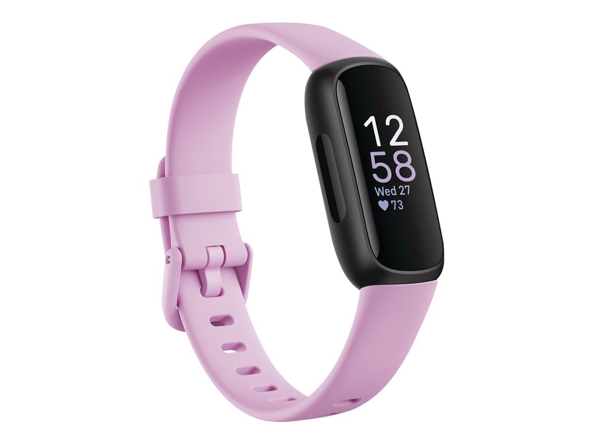 Fitbit Inspire 3 - Noir - Tracker d'activités avec bracelet - bonheur des lilas - taille du poignet : jusque 221 mm - Bluetooth