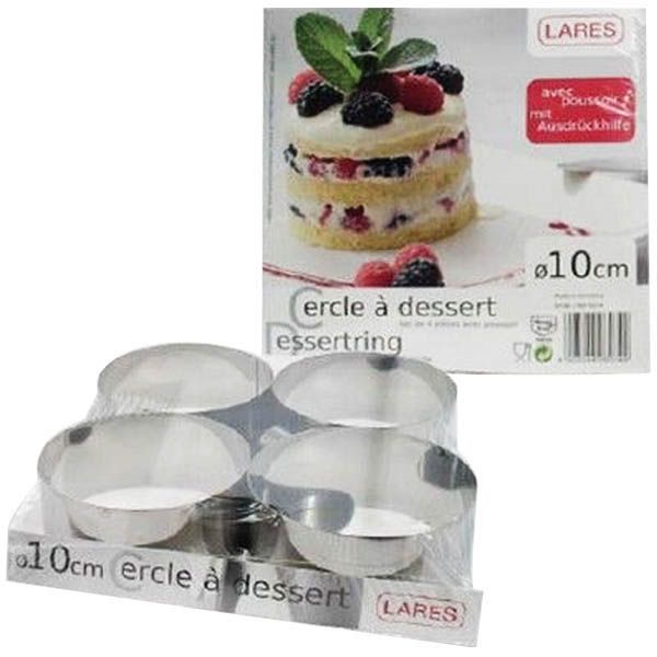 Cercle à mousse D : 10 cm H : 4.5 cm + poussoir lot de 4 - vue 2