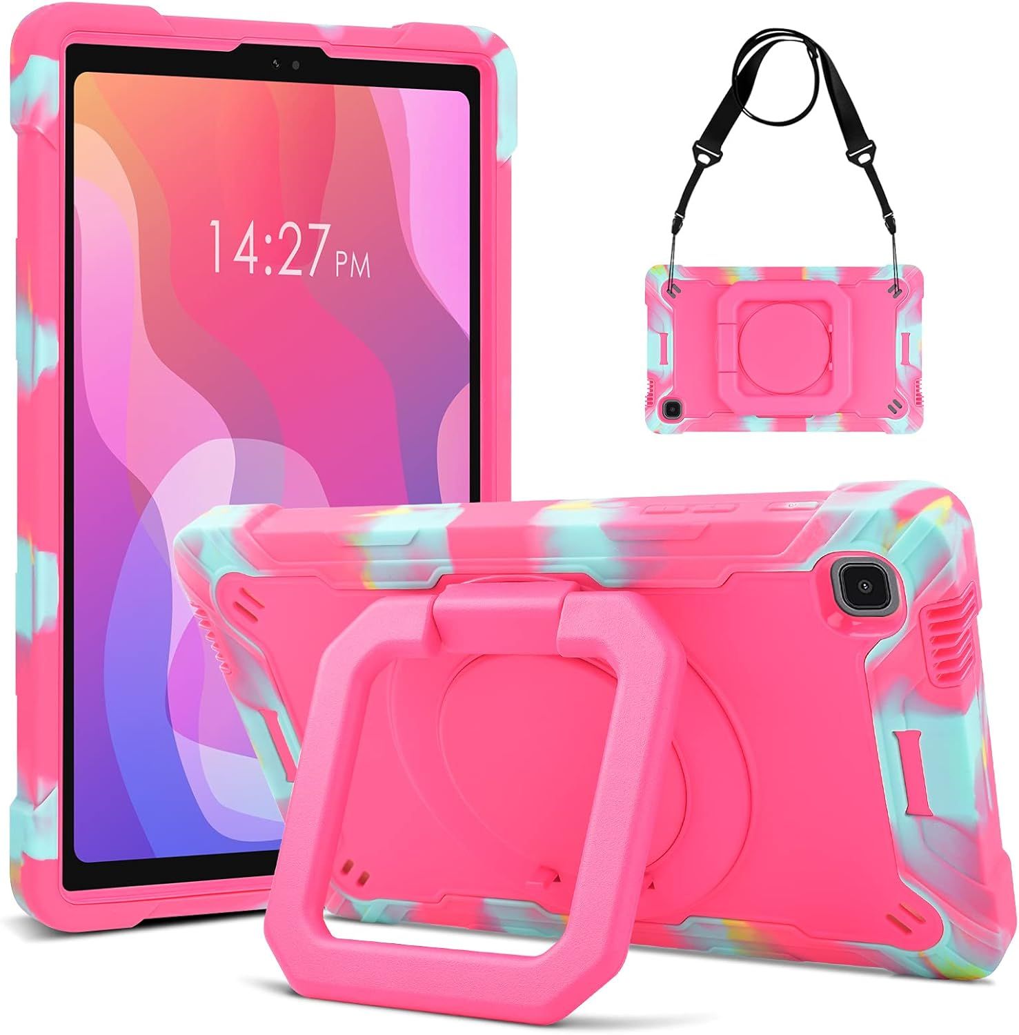 Coque Pour Samsung Galaxy Tab A7 Lite 8,7 Pouces (Sm-T227/T225 /T220) Résistant Aux Chocs Robuste Portable Avec Support Pivotant À 360° Pour Samsung Tab A7 Lite Avec Bandoulière Book Cover