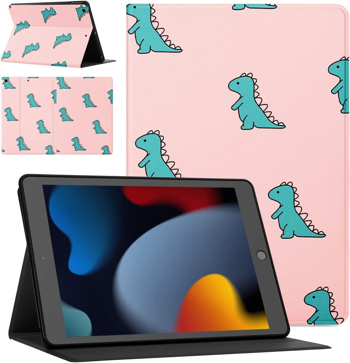 Tablet Coque Pour Apple Ipad Pro 11 2018/2020/2021 11"" Cuir Ultra Fin Pu En Silicone Housse Avec Fonction De Support Anti-Chute Cover De Protection Mignon Motif Marmor-Dinosaure