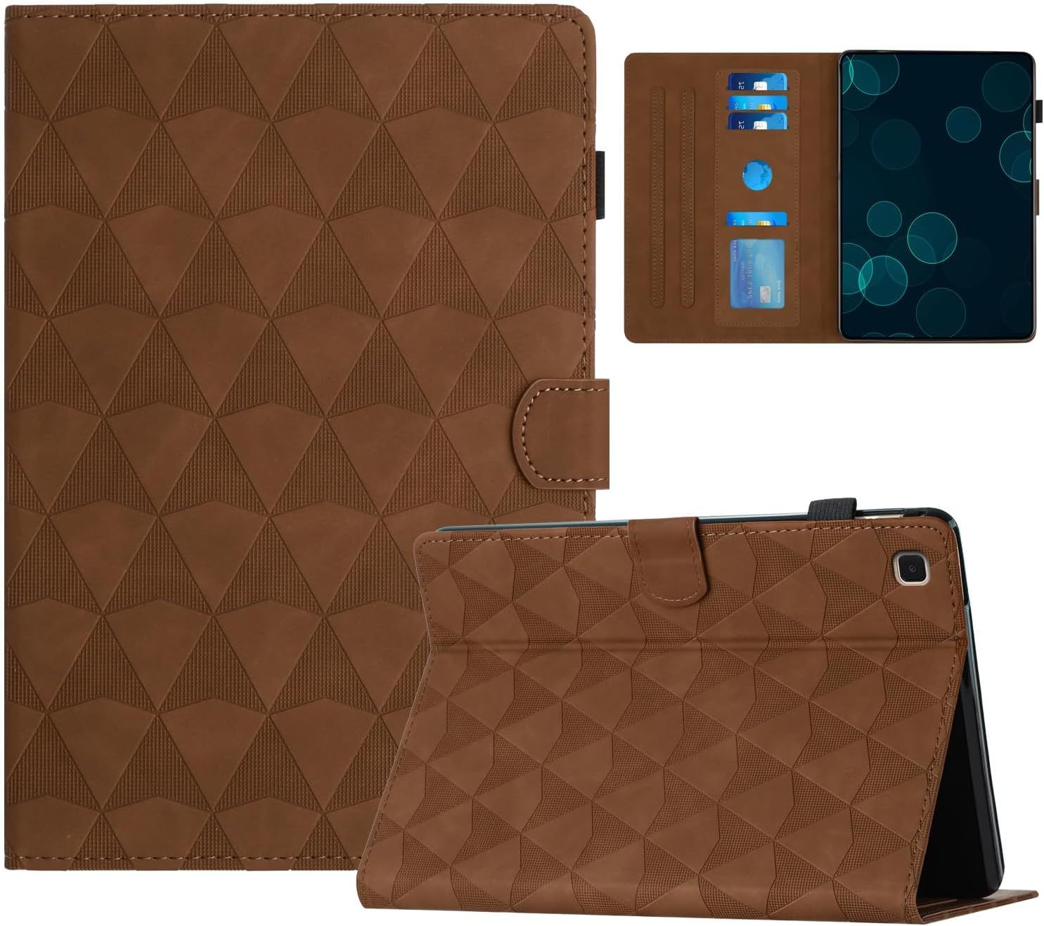 Étui Pour Samsung Galaxy Tab S6 Lite 10.4 Sm-P610/P615 Cuir Pu Coque Tablette Samsung Tab S6 Lite Avec Boucle Magnétique Béquille Housse Protection Brun