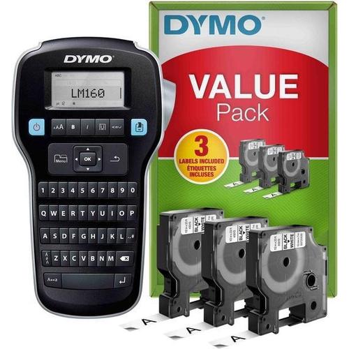 Kit De Démarrage Pour Étiqueteuse Dymo Labelmanager 160 Imprimante D'Étiquettes Portable Avec 3 Rouleaux De Ruban Adhésif Dymo D1 Clavier Qwerty Idéal Pour La Maison Ou Le Bureau