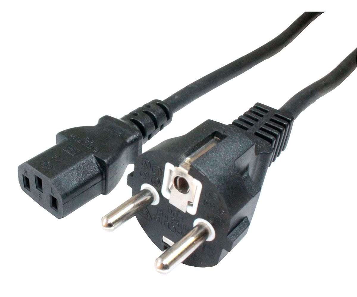 Dcu câble noir alimentation électrique pour équipement électronique connexion réseau tripolaire 1,5m