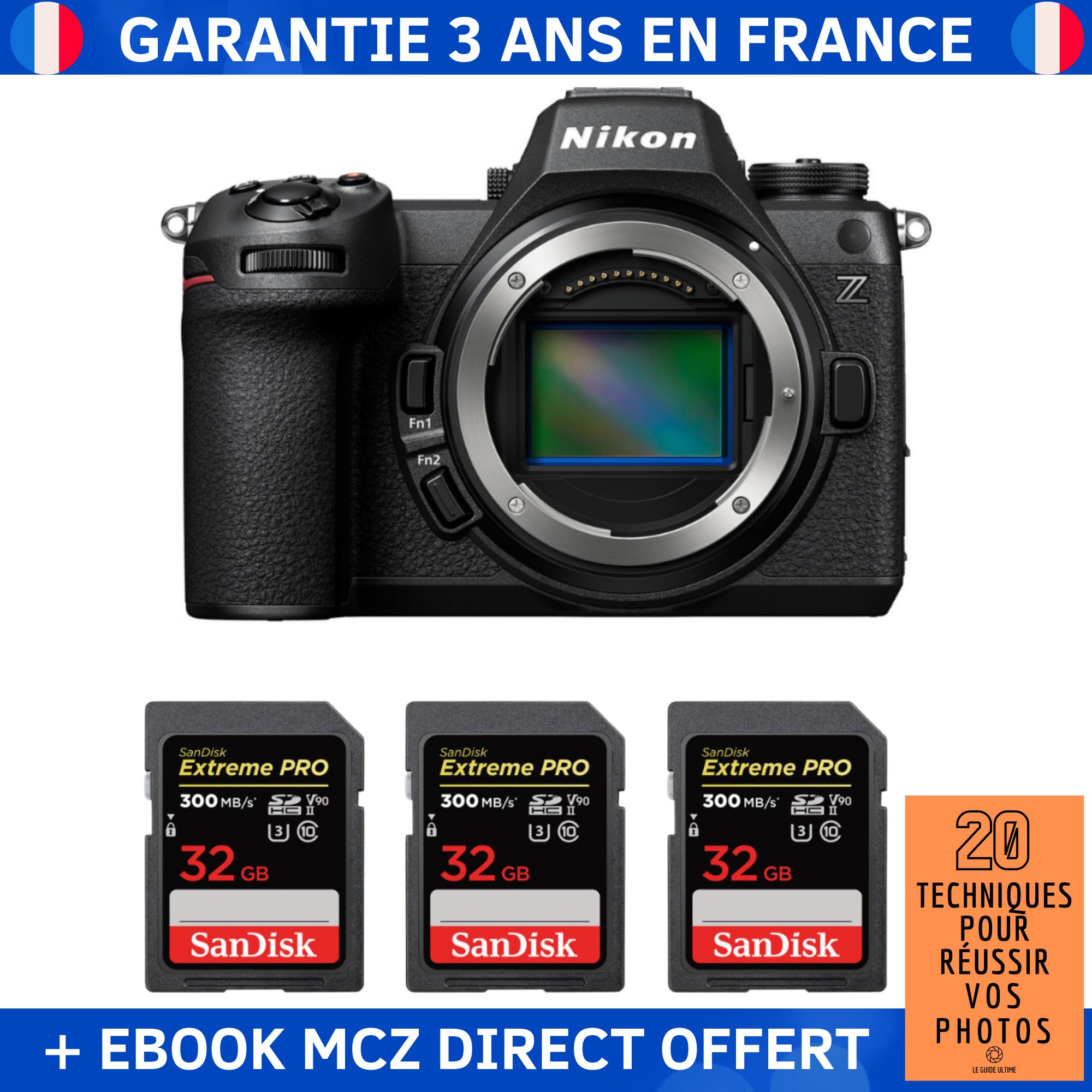 Nikon Z6 III + 3 SanDisk Extreme PRO UHS II SDXC 300 MB/ + Ebook '20 Techniques pour Réussir vos Photos' Appareil Photo Hybride Nikon - vue 3