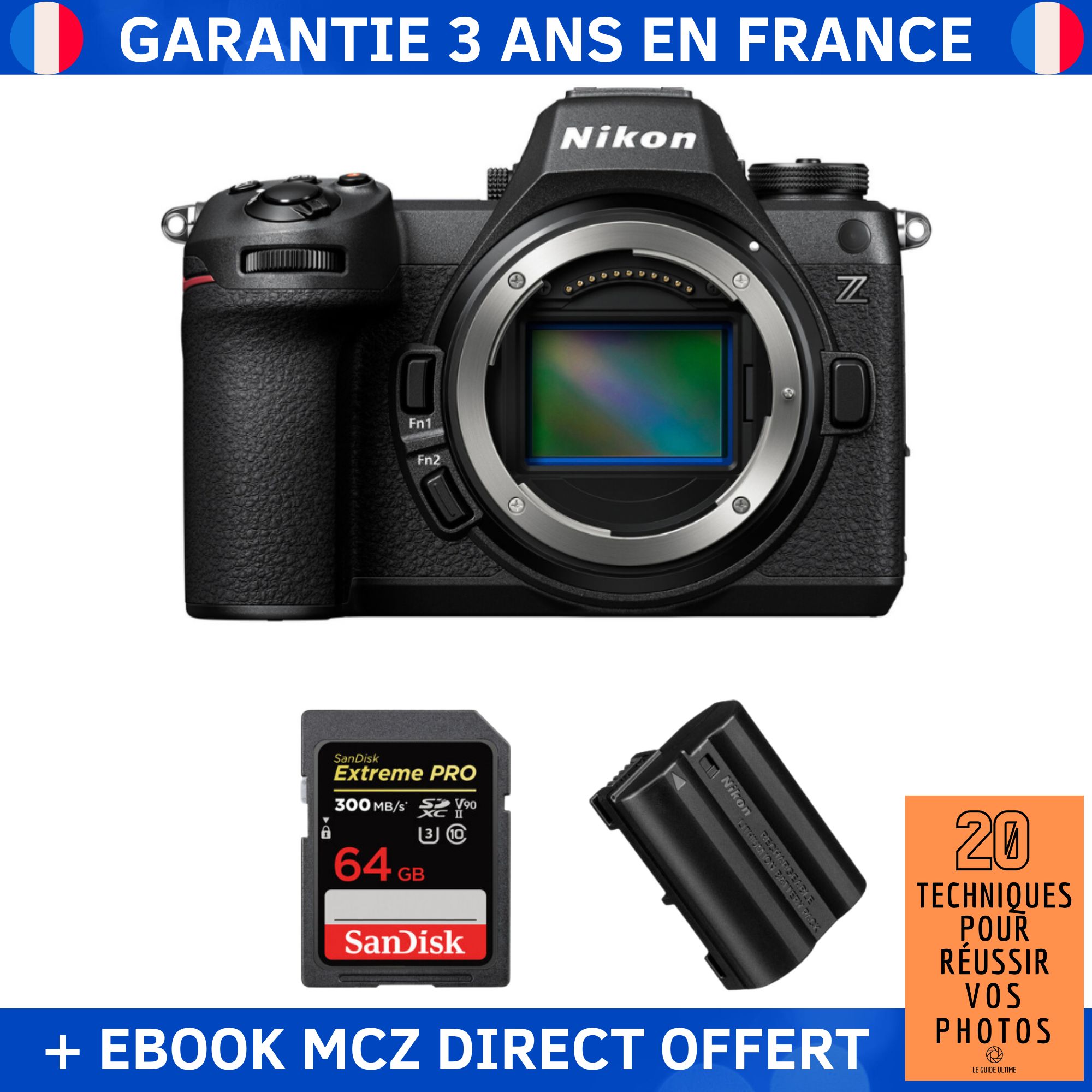 Nikon Z6 III + 1 SanDisk Extreme PRO UHS II SDXC 300 MB/ + 1 Nikon EN EL15c + Ebook '20 Techniques pour Réussir vos Photos' Appareil Photo Hybride Nikon - vue 2