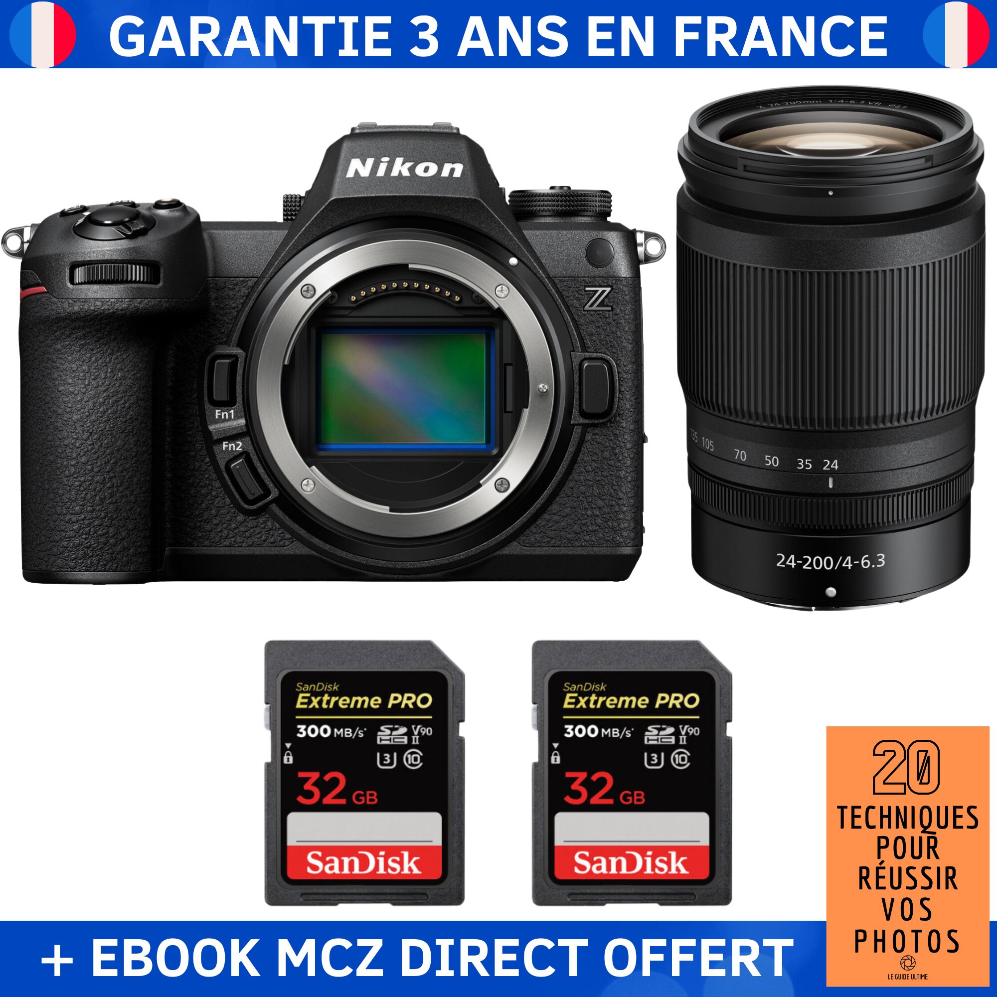Nikon Z6 III + Z 24 200mm f4 6.3 VR + 2 SanDisk Extreme PRO UHS II SDXC 300 MB/ + Ebook '20 Techniques pour Réussir vos Photos' Appareil Photo Hybride Nikon - vue 2