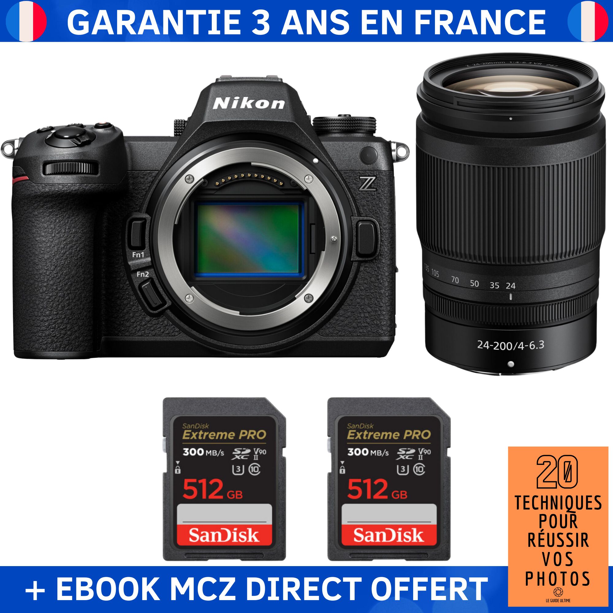 Nikon Z6 III + Z 24 200mm f4 6.3 VR + 2 SanDisk Extreme PRO UHS II SDXC 300 MB/ + Ebook '20 Techniques pour Réussir vos Photos' Appareil Photo Hybride Nikon - vue 4